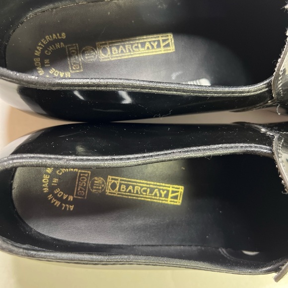 Barclay Men 11.5 M Black Patent Faux Leather Kilte Tassel Formal Shoes Prom - Picture 3 of 6